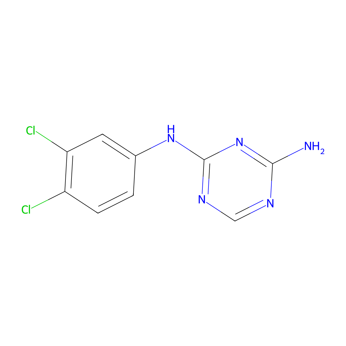 N-(3,4-Dichlorophenyl)-1,3,5-triazine-2,4-diamine molecular structure, CAS 101724-13-4