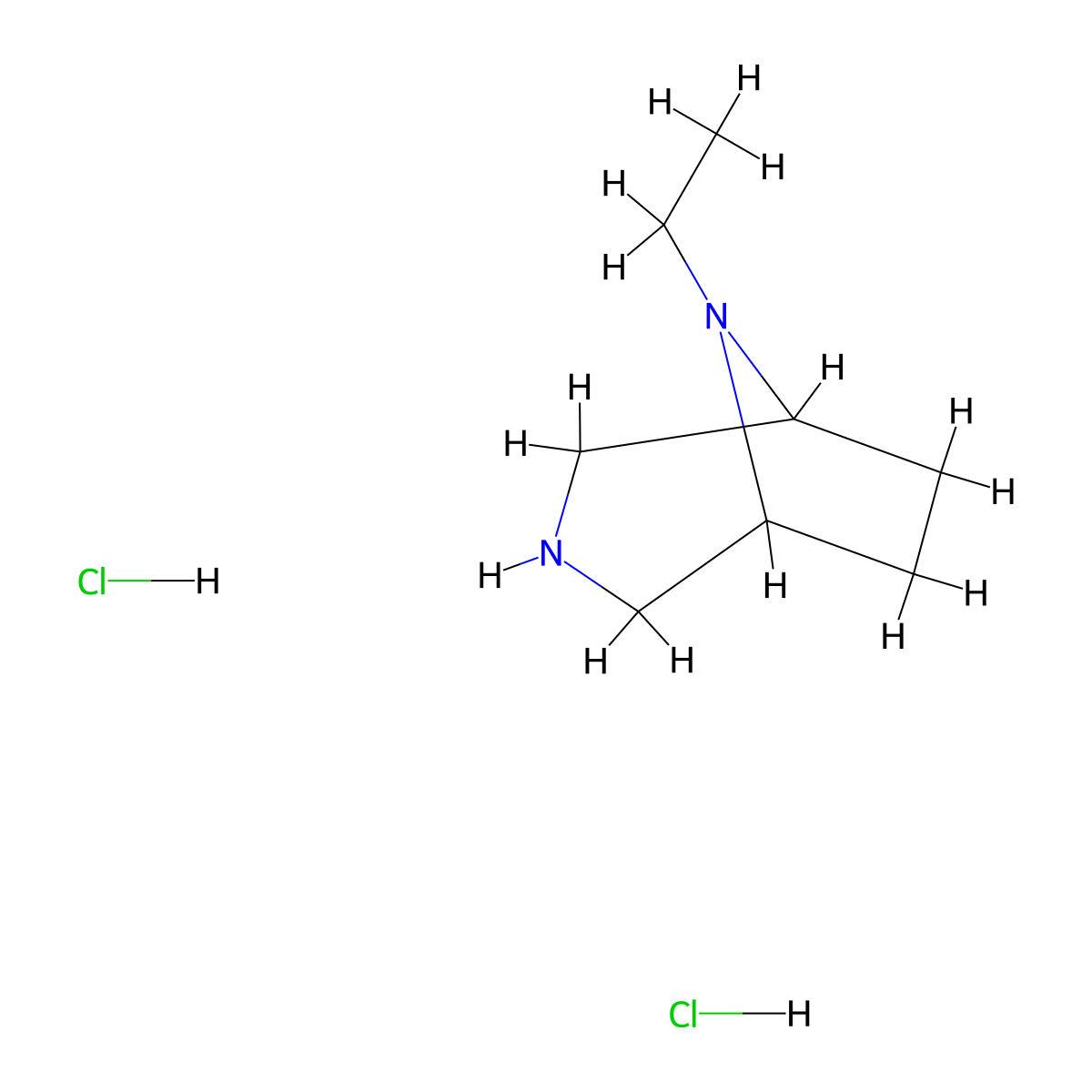 8-Ethyl-3,8-diazabicyclo[3.2.1]octane dihydrochloride molecular structure, CAS 101724-47-4