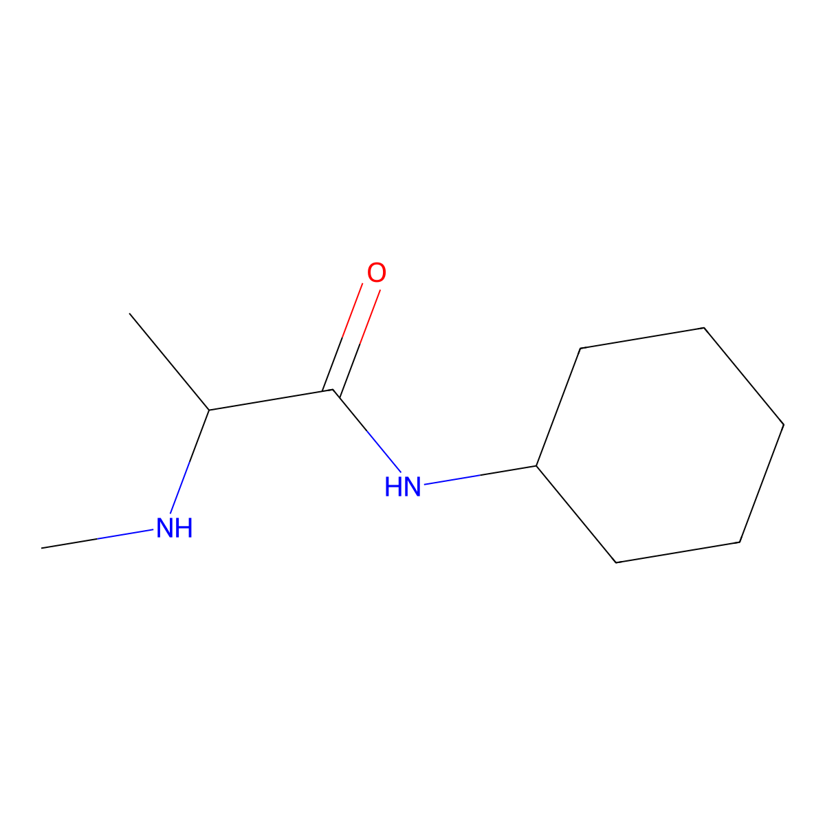(2S)-N-cyclohexyl-2-(methylamino)propanamide molecular structure, CAS 1017240-80-0