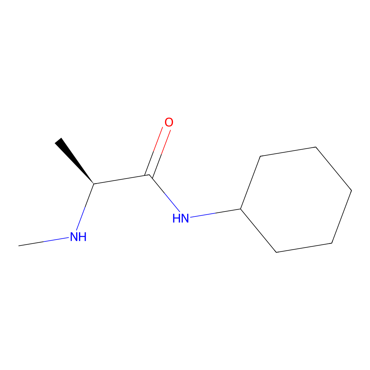 (2S)-N-cyclohexyl-2-(methylamino)propanamide molecular structure, CAS 1017240-80-0