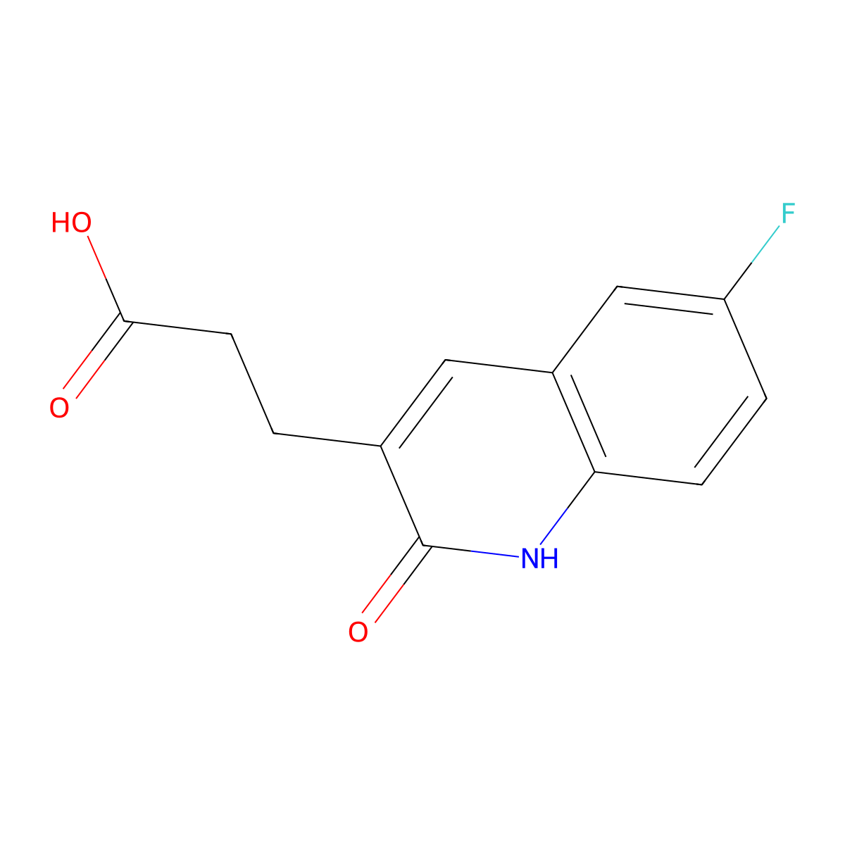 3-(6-Fluoro-2-oxo-1,2-dihydroquinolin-3-yl)propanoic acid molecular structure, CAS 1017249-93-2