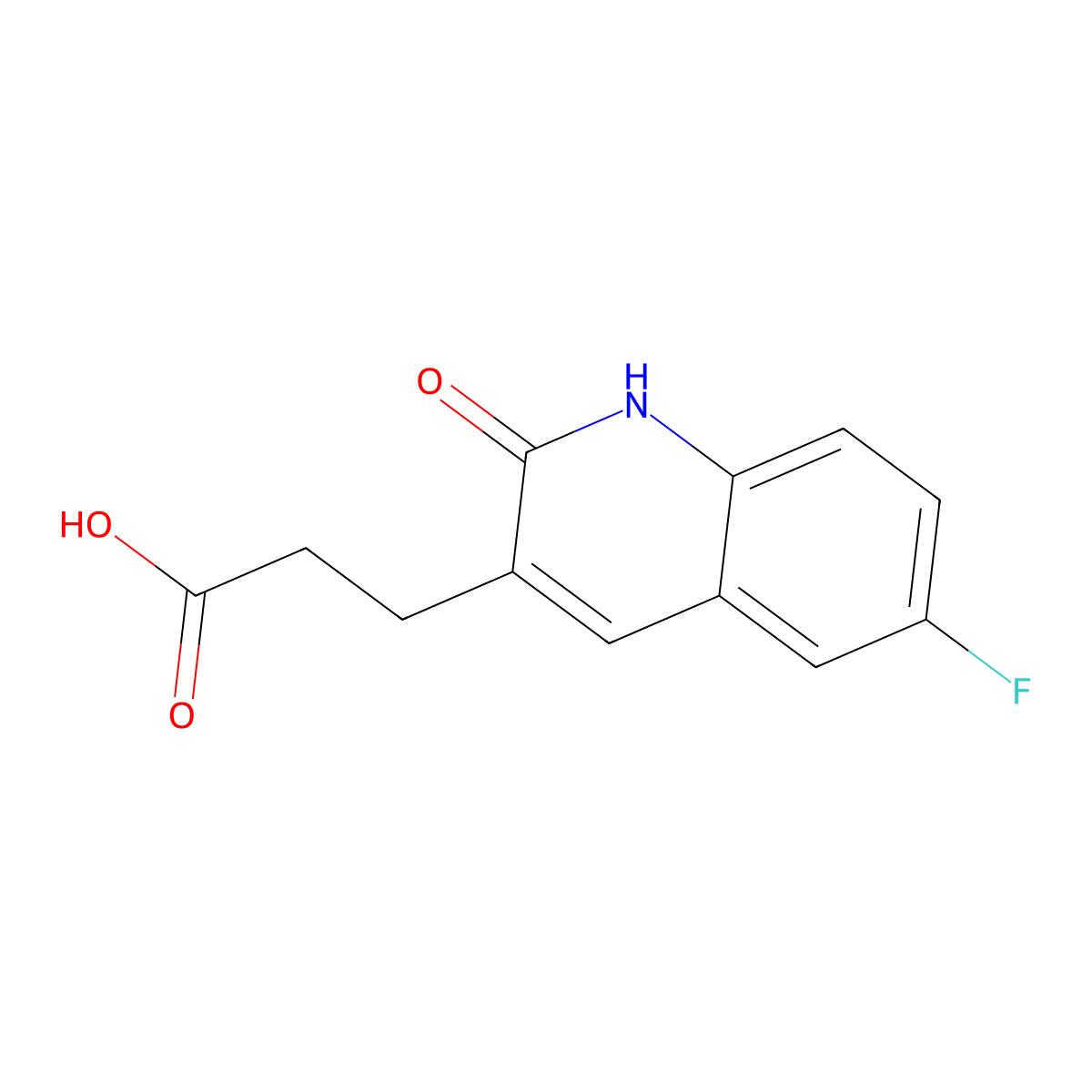 3-(6-Fluoro-2-oxo-1,2-dihydroquinolin-3-yl)propanoic acid molecular structure, CAS 1017249-93-2