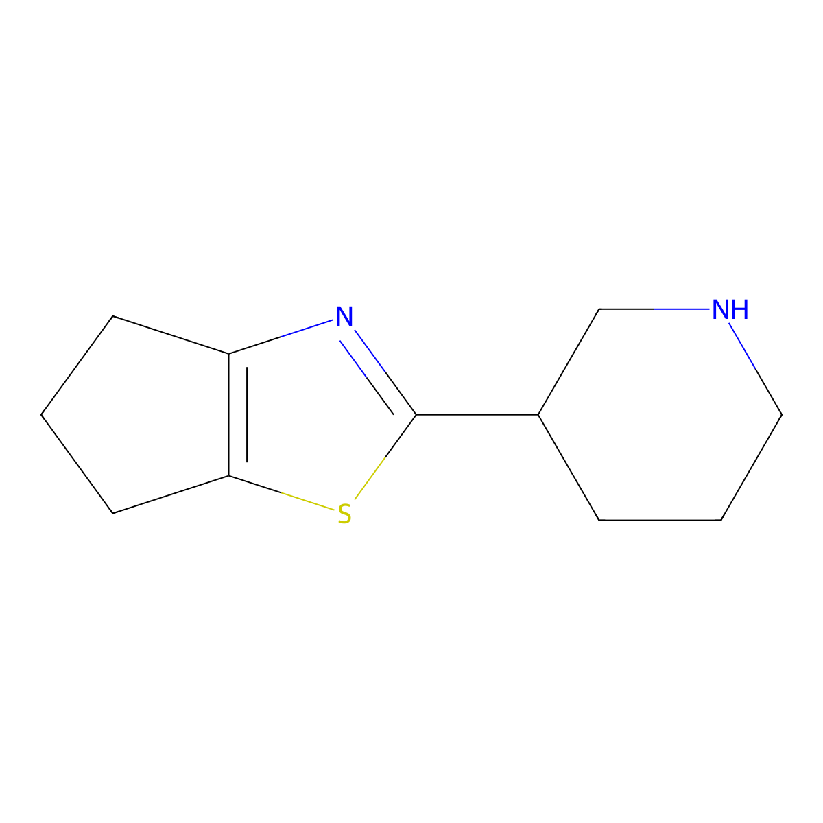 5,6-Dihydro-2-(3-piperidinyl)-4H-cyclopentathiazole molecular structure, CAS 1017250-61-1