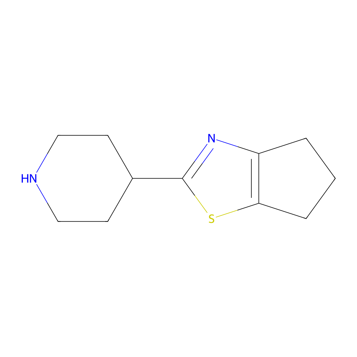4-(4H,5H,6H-cyclopenta(d)(1,3)thiazol-2-yl)piperidine molecular structure, CAS 1017250-66-6