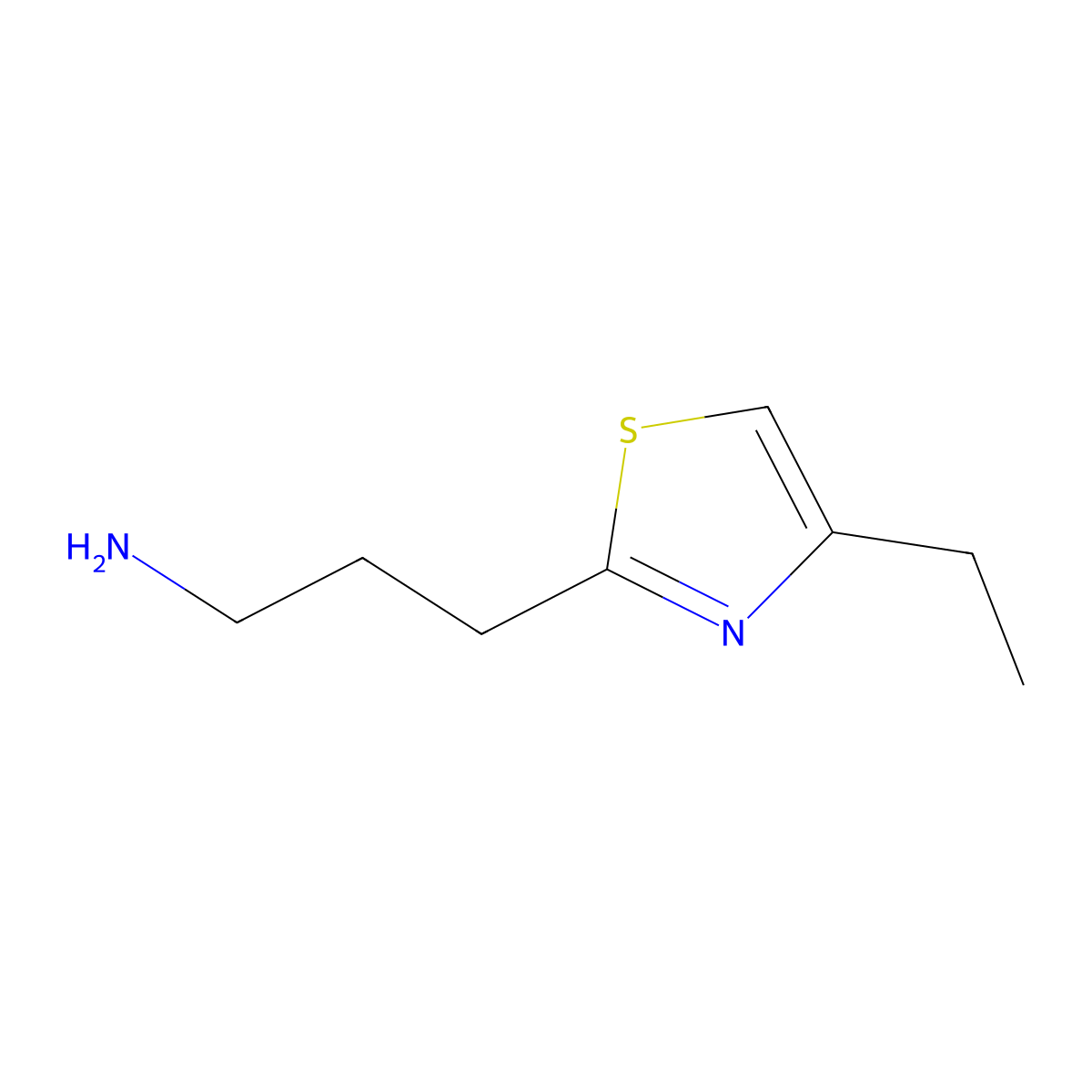 3-(4-Ethyl-1,3-thiazol-2-yl)propan-1-amine molecular structure, CAS 1017250-69-9