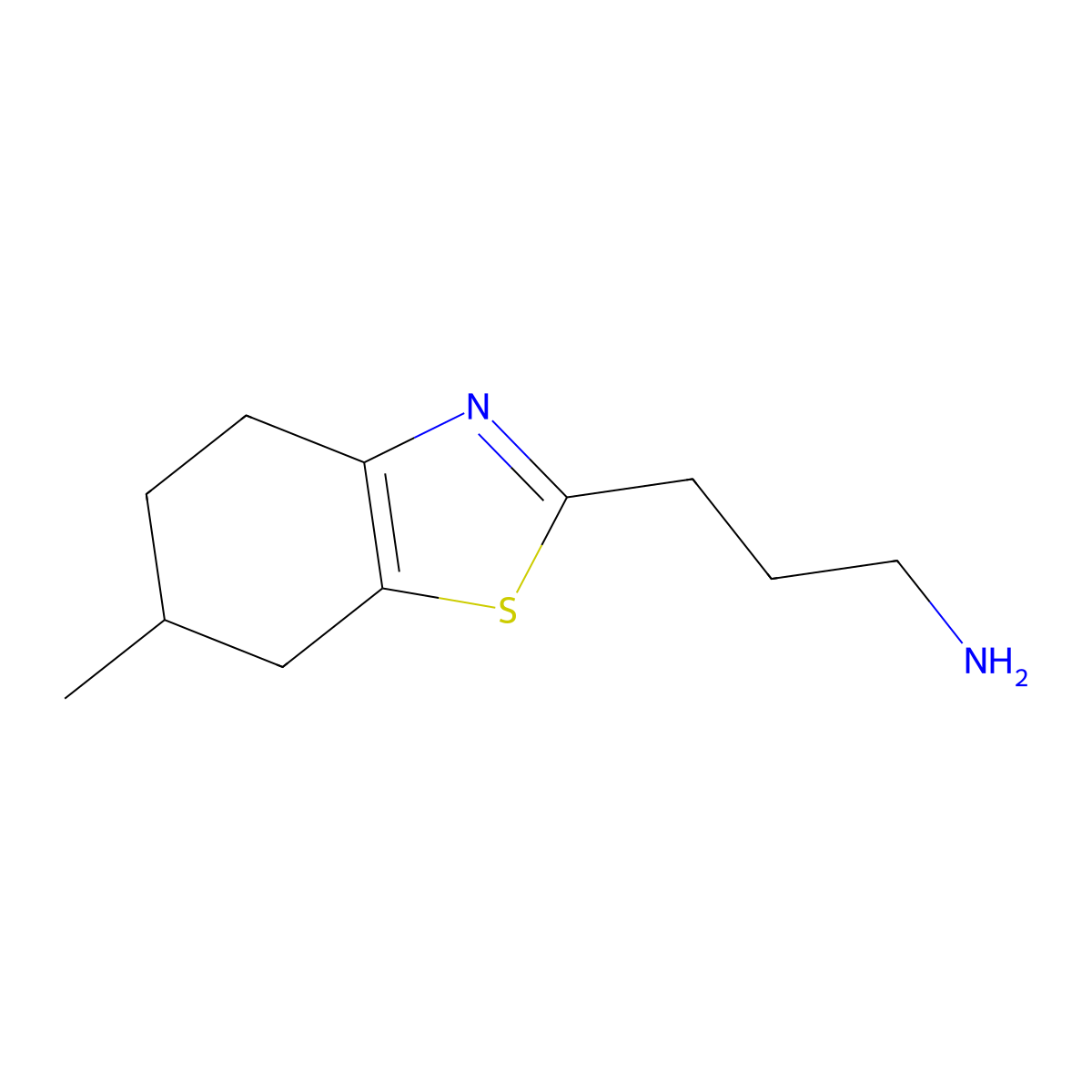 3-(6-Methyl-4,5,6,7-tetrahydro-1,3-benzothiazol-2-yl)propan-1-amine molecular structure, CAS 1017250-70-2