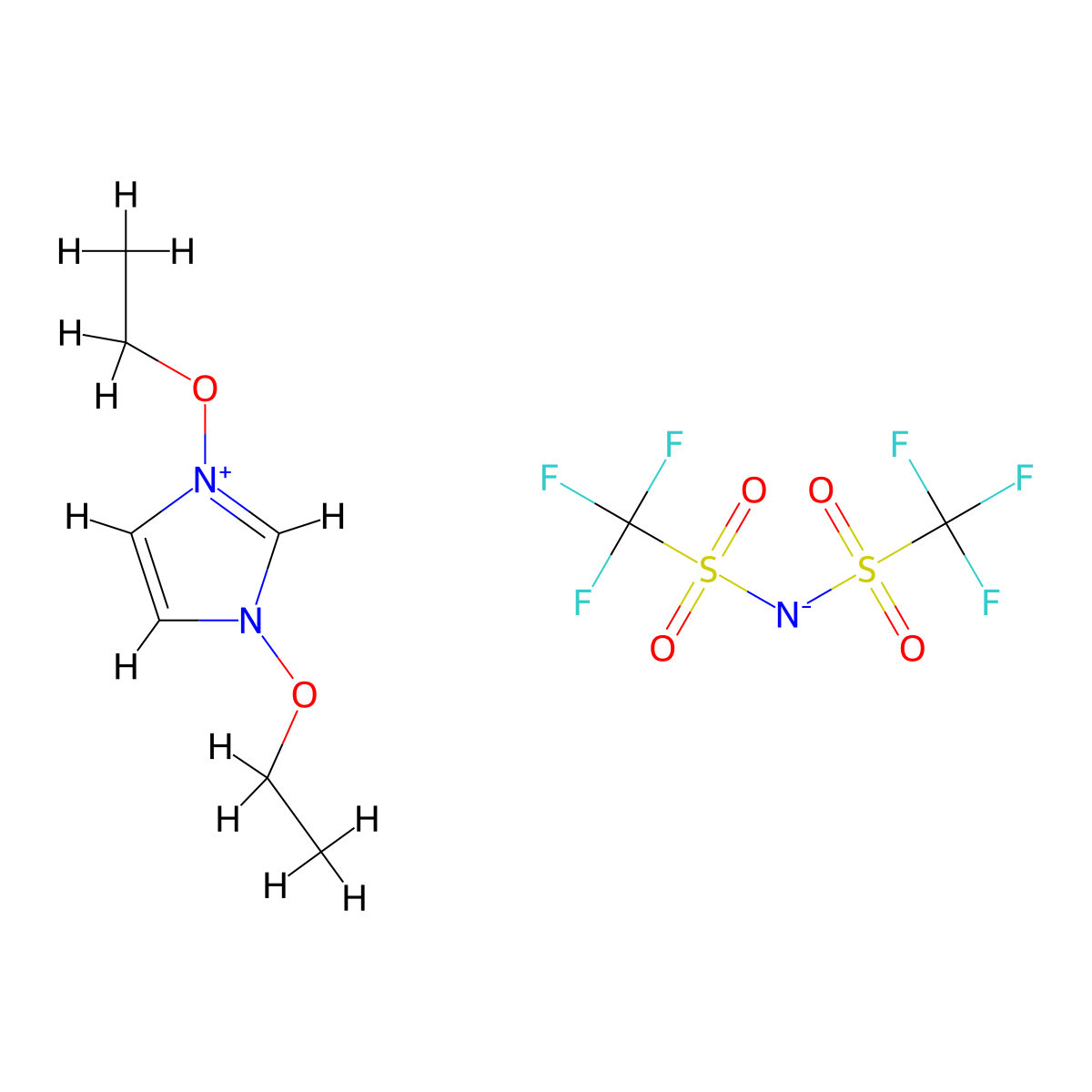 1,3-Diethoxy-1H-imidazol-3-ium bis((trifluoromethyl)sulfonyl)amide molecular structure, CAS 1017254-66-8
