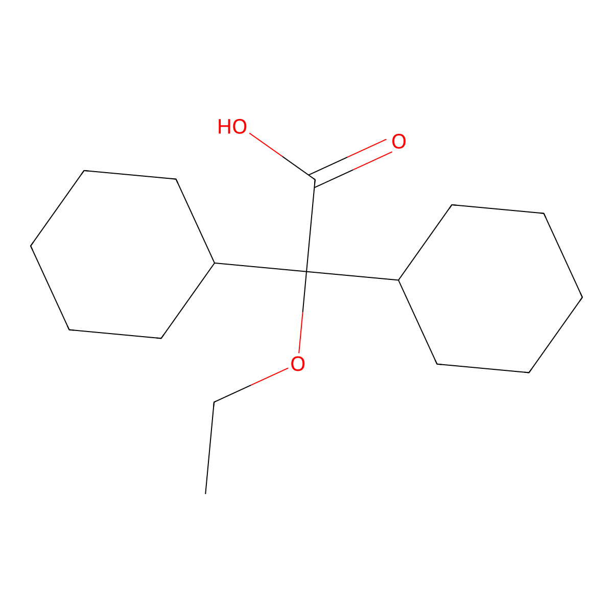 Acetic acid, dicyclohexylethoxy- molecular structure, CAS 101726-03-8