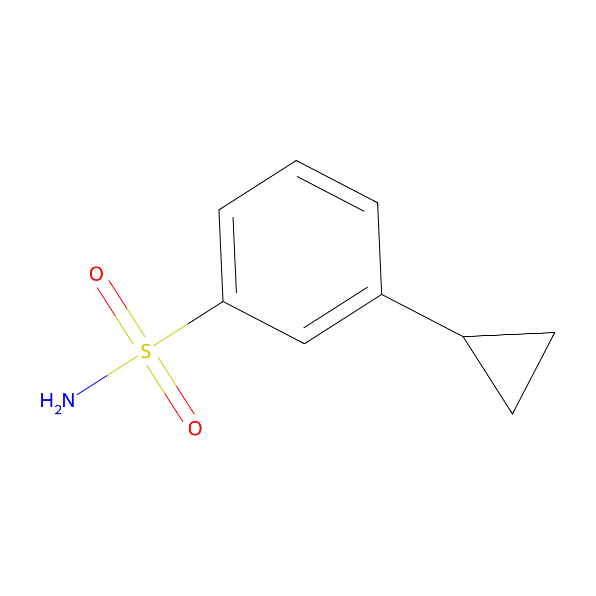 3-Cyclopropylbenzenesulfonamide molecular structure, CAS 1017264-51-5