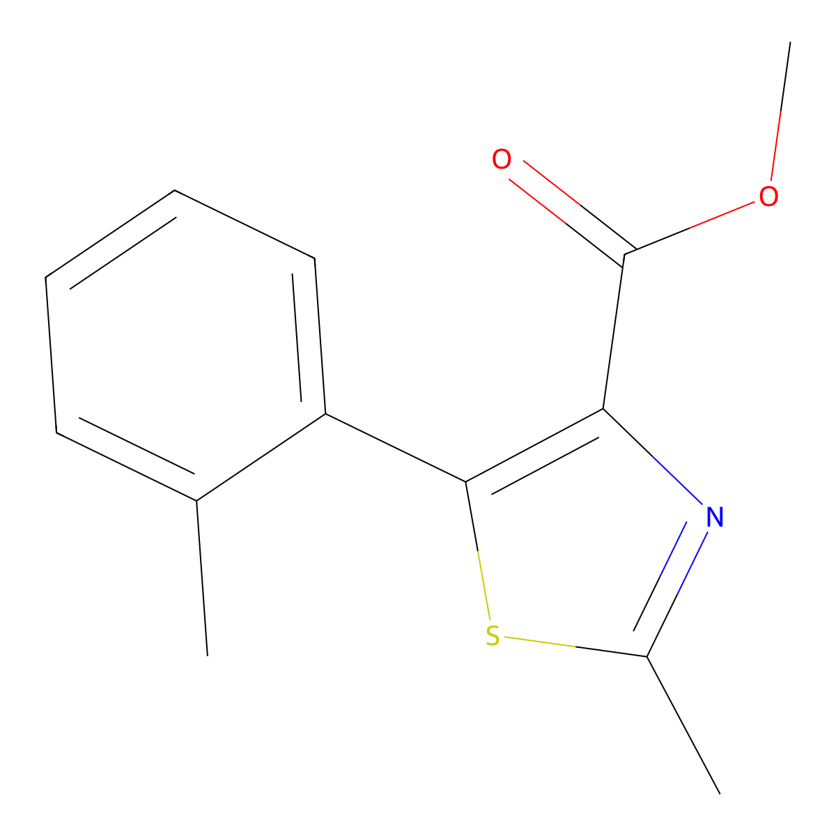 2-Methyl-5-o-tolyl-thiazole-4-carboxylic acid methyl ester molecular structure, CAS 1017272-93-3