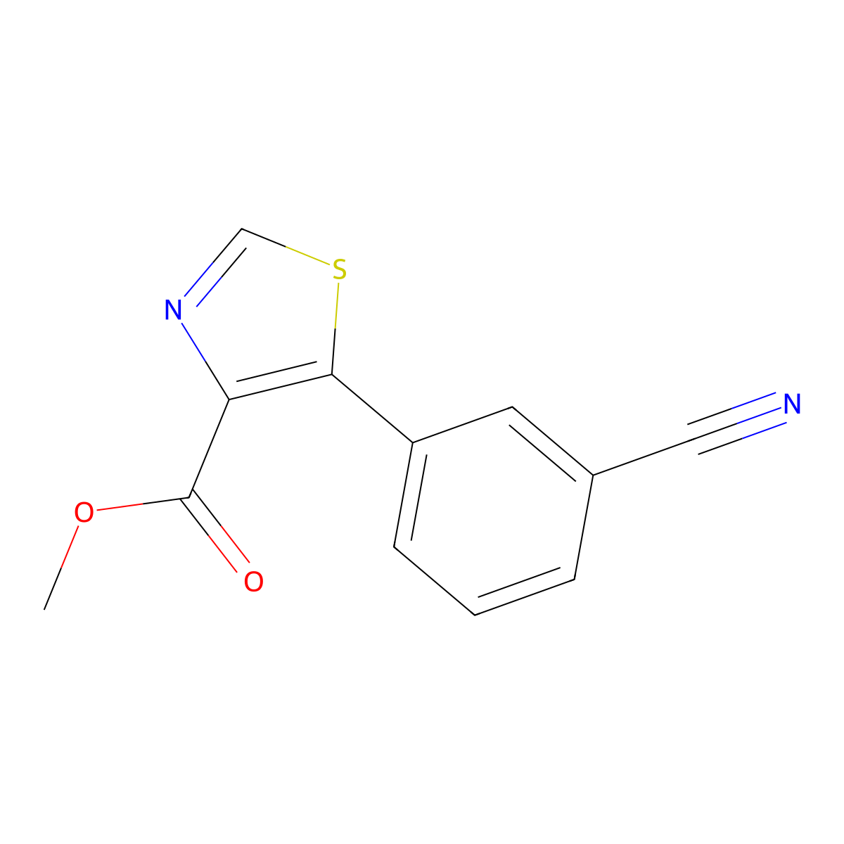 5-(3-Cyano-phenyl)thiazole-4-carboxylic acid methyl ester molecular structure, CAS 1017272-97-7