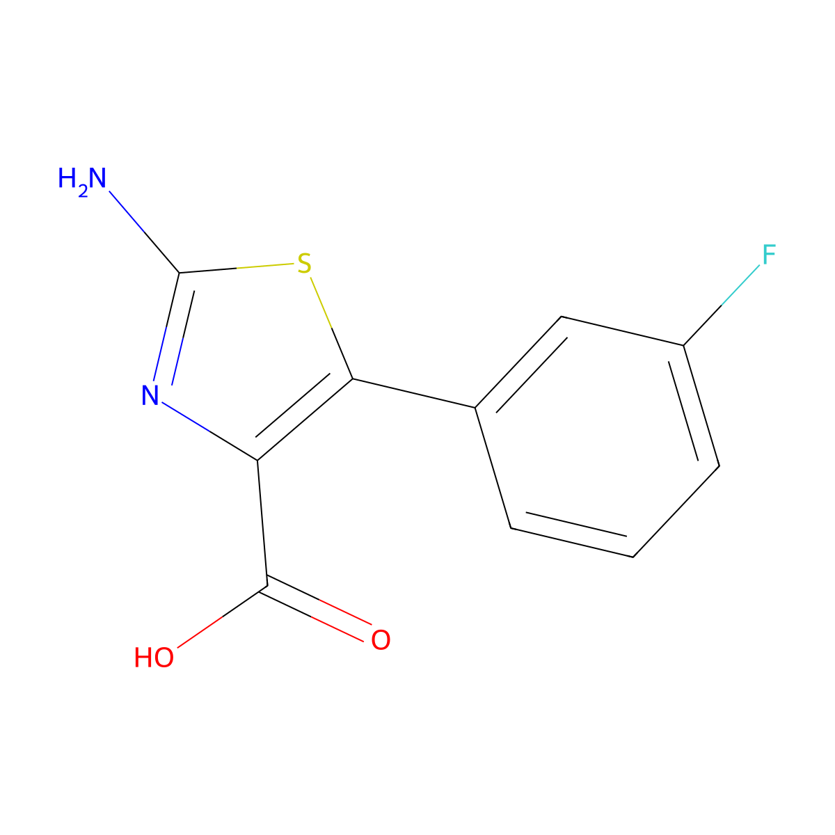2-Amino-5-(3-fluorophenyl)-1,3-thiazole-4-carboxylic acid molecular structure, CAS 1017273-17-4