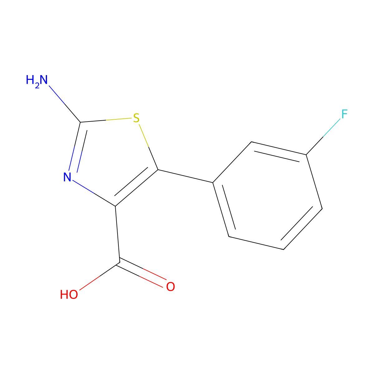 2-Amino-5-(3-fluorophenyl)-1,3-thiazole-4-carboxylic acid molecular structure, CAS 1017273-17-4