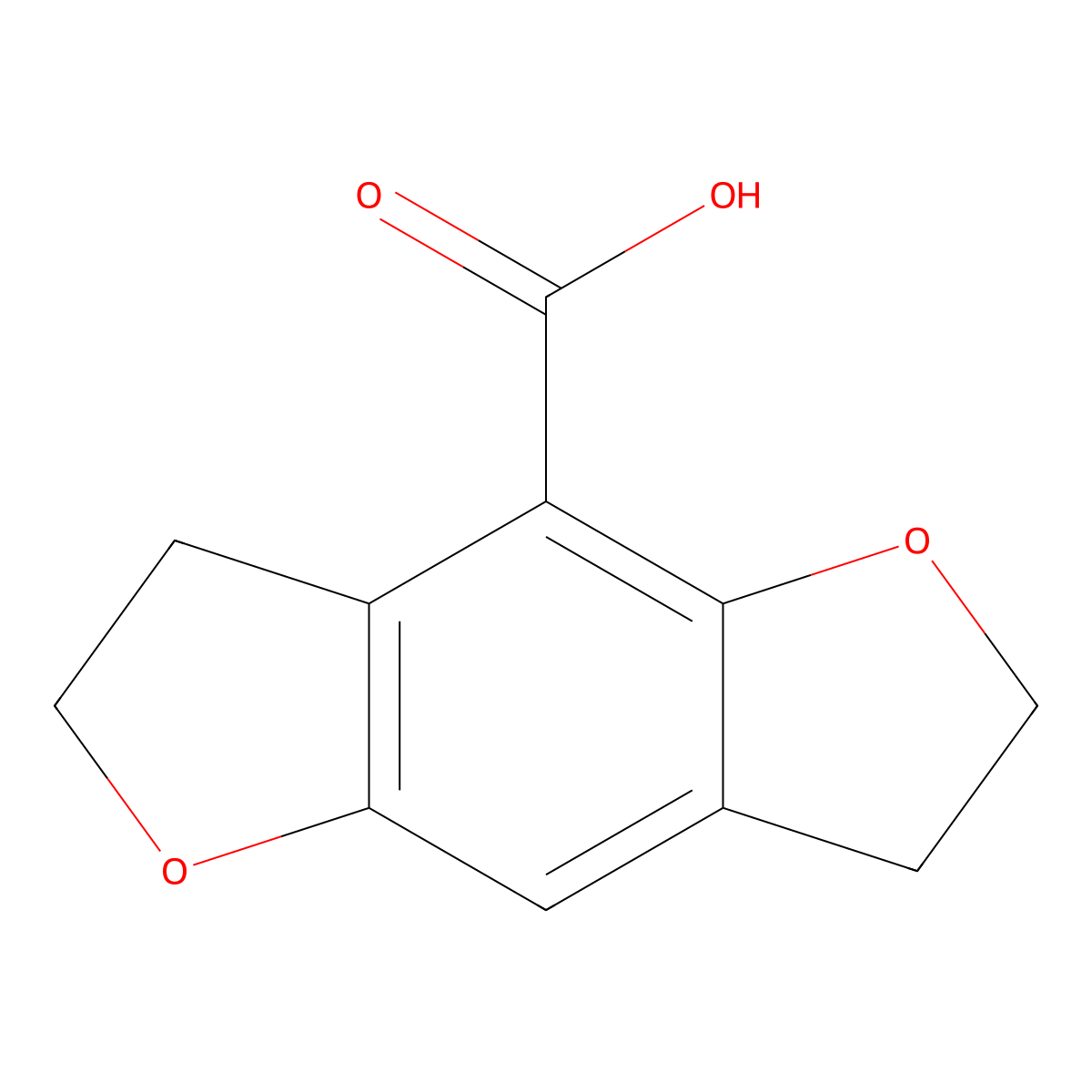 2,3,6,7-Tetrahydrobenzo[1,2-b:4,5-b']difuran-4-carboxylic acid molecular structure, CAS 1017273-33-4