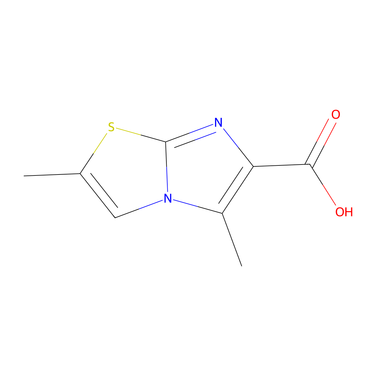 2,5-Dimethylimidazo[2,1-b][1,3]thiazole-6-carboxylic acid molecular structure, CAS 1017273-61-8