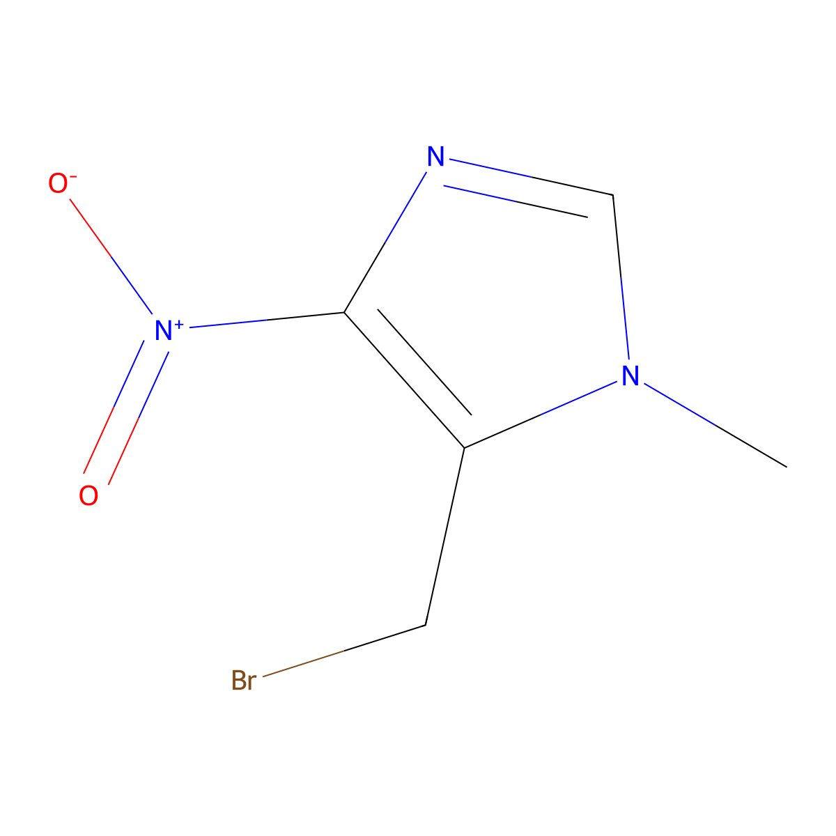 5-(bromomethyl)-1-methyl-4-nitro-1H-imidazole molecular structure, CAS 1017279-02-5
