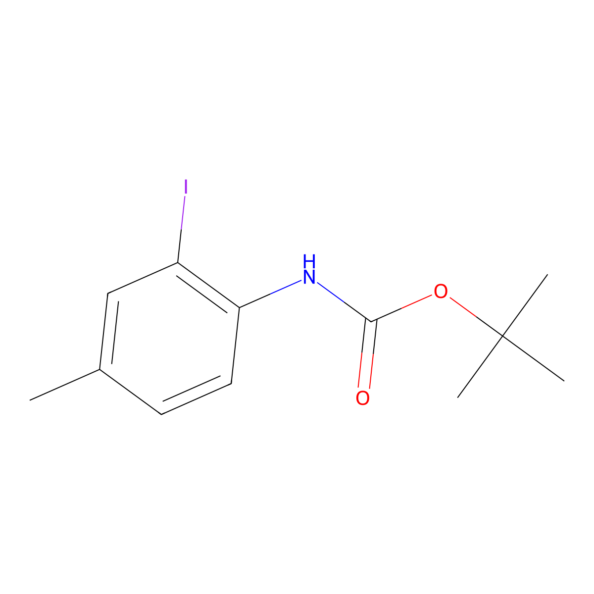 t-Butyl (2-iodo-4-methylphenyl)carbamate molecular structure, CAS 1017279-68-3