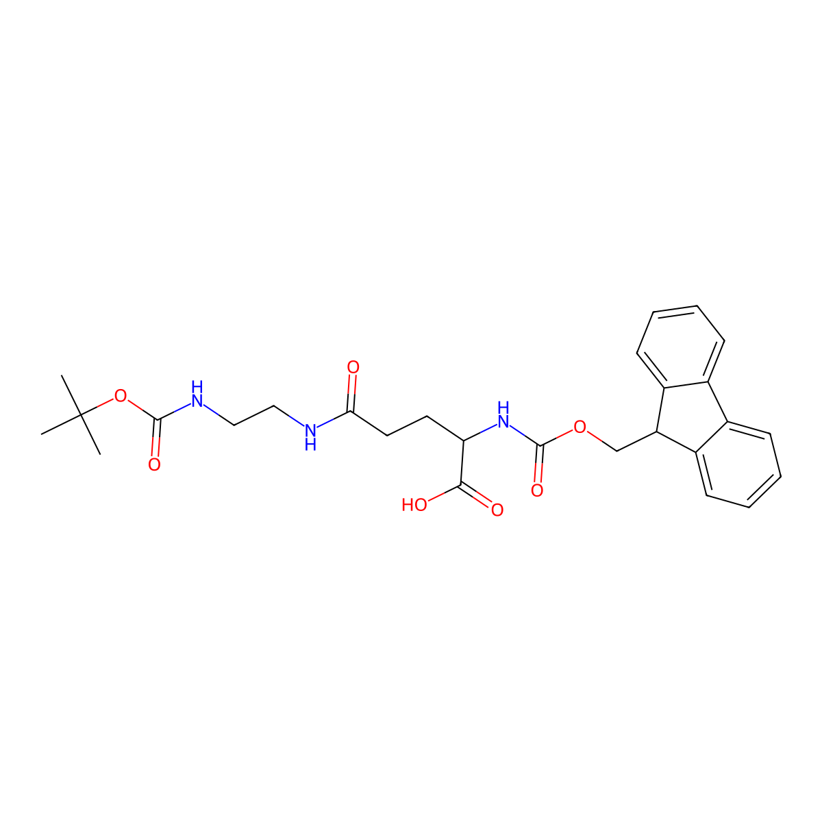 N2-Fmoc-N5-(2-Boc-aminoethyl)-L-glutamine molecular structure, CAS 1017293-21-8