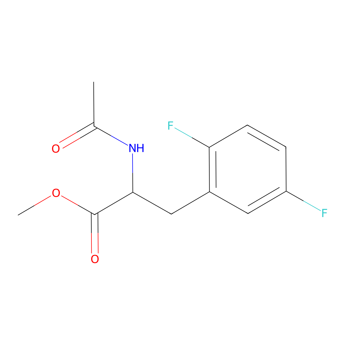 (R)-Methyl 2-acetamido-3-(2,5-difluorophenyl)propanoate molecular structure, CAS 1017294-05-1