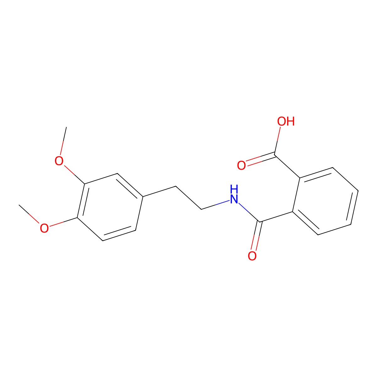 2-{[2-(3,4-Dimethoxyphenyl)ethyl]carbamoyl}benzoic acid molecular structure, CAS 101730-66-9