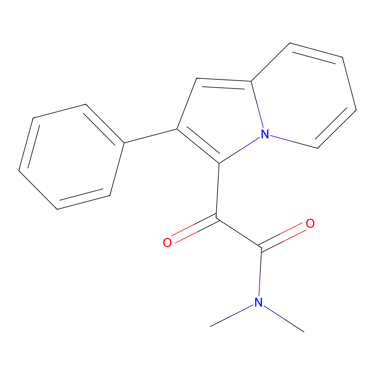 N,N-dimethyl-2-oxo-2-(2-phenylindolizin-3-yl)acetamide molecular structure, CAS 101731-37-7