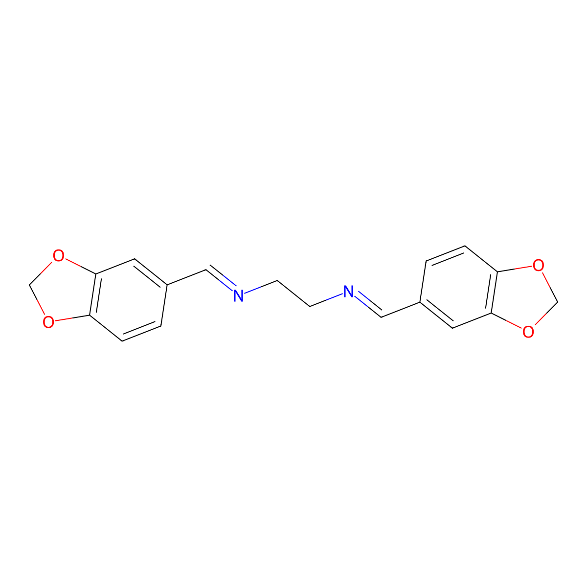 N,N'-Bis(piperonylidene)ethylenediamine molecular structure, CAS 101732-00-7