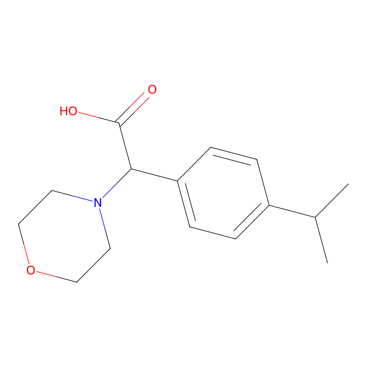 2-(4-Isopropylphenyl)-2-morpholinoacetic acid molecular structure, CAS 1017321-20-8