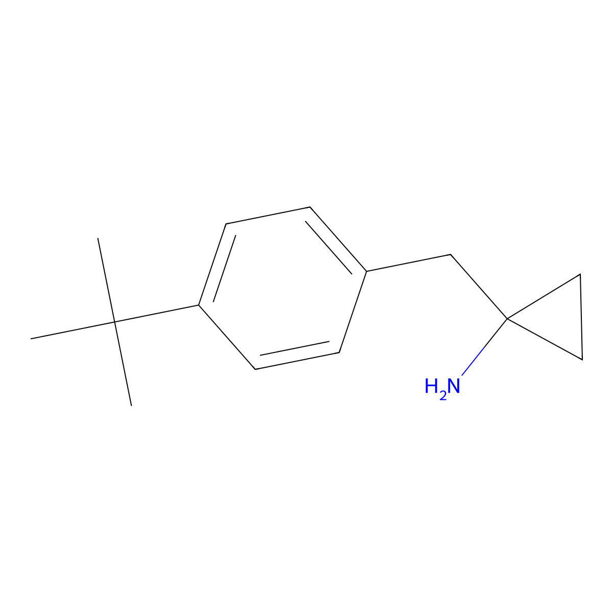 1-[(4-Tert-butylphenyl)methyl]cyclopropan-1-amine molecular structure, CAS 1017321-34-4