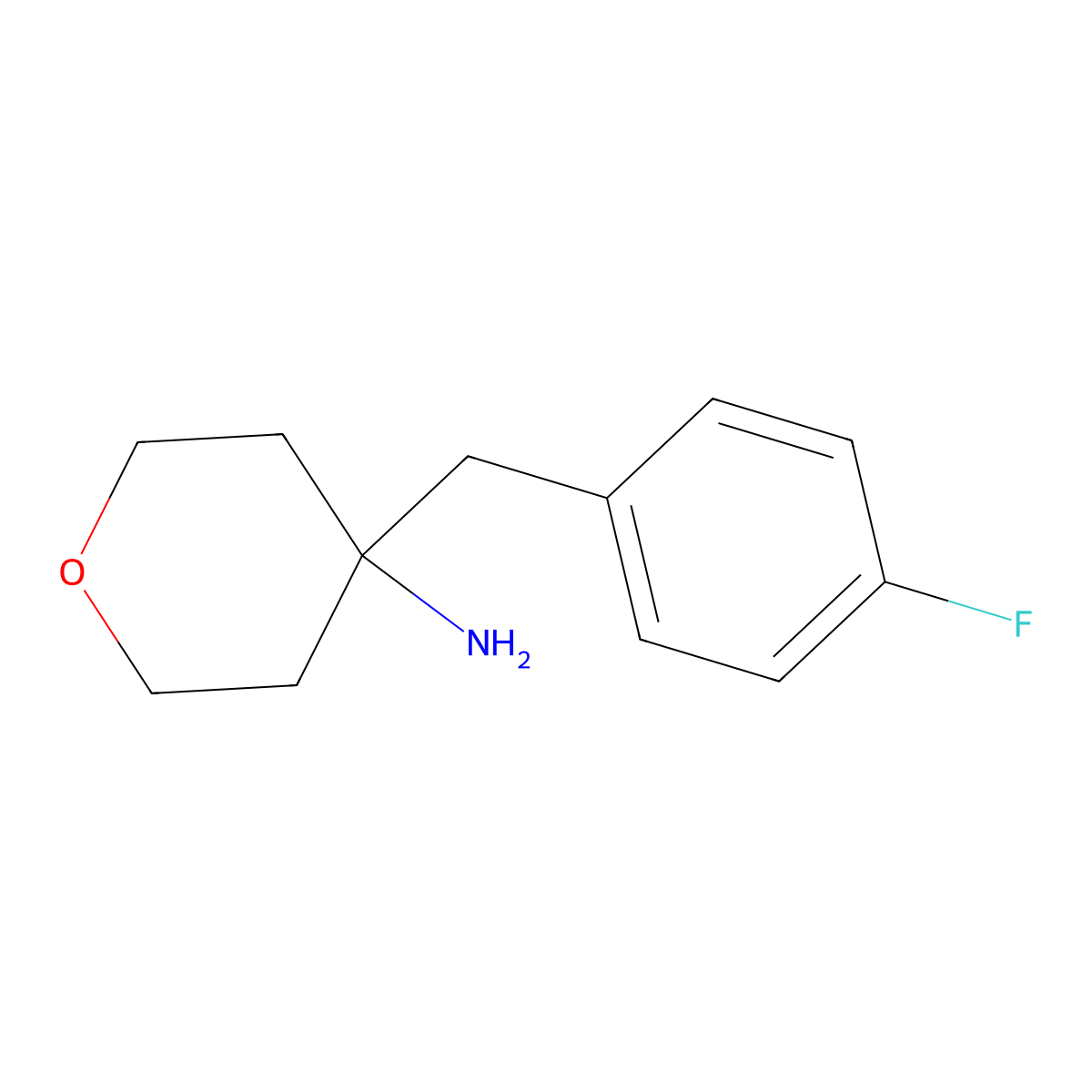 4-[(4-Fluorophenyl)methyl]oxan-4-amine molecular structure, CAS 1017321-88-8