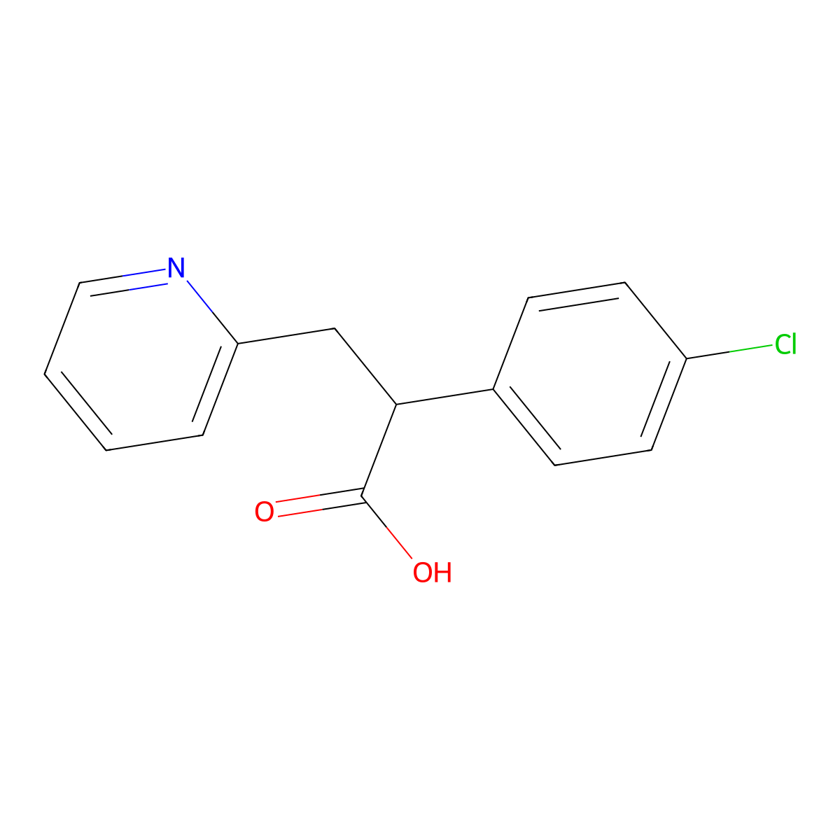2-(4-Chlorophenyl)-3-(pyridin-2-yl)propanoic acid molecular structure, CAS 1017325-62-0