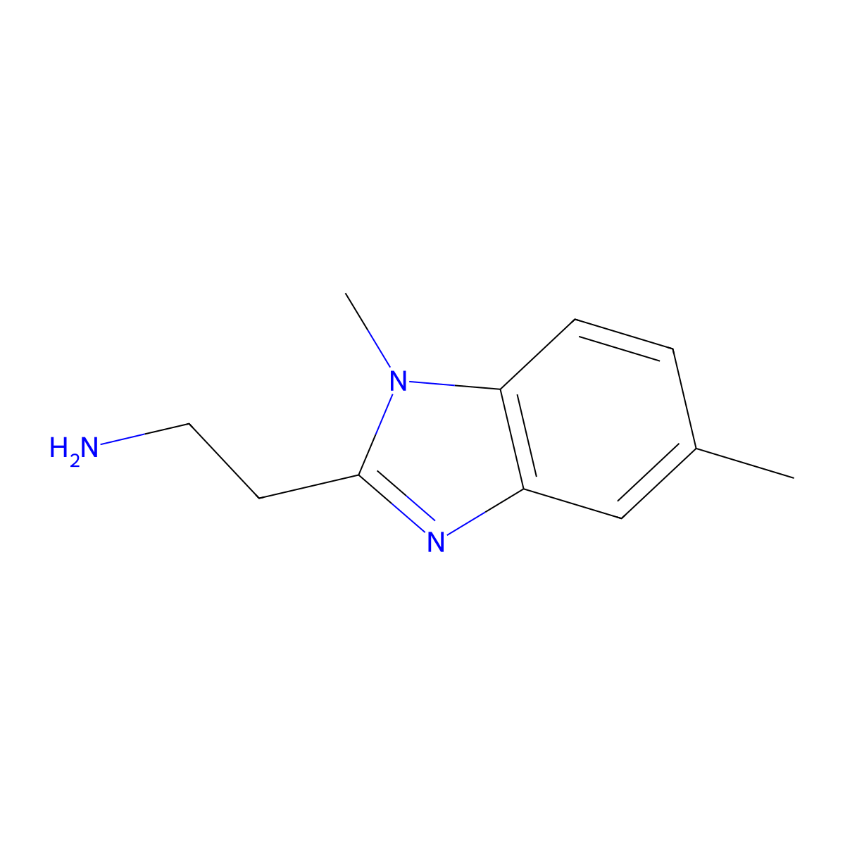 2-(1,5-dimethyl-1H-1,3-benzodiazol-2-yl)ethan-1-amine molecular structure, CAS 1017325-79-9