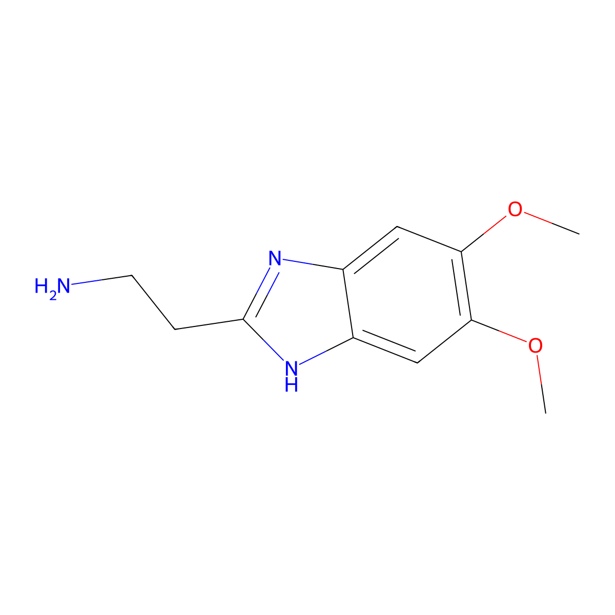 2-(5,6-dimethoxy-1H-1,3-benzodiazol-2-yl)ethan-1-amine molecular structure, CAS 1017325-83-5