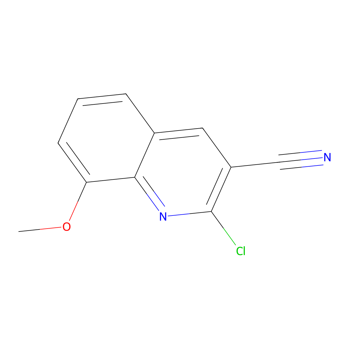 2-Chloro-8-methoxyquinoline-3-carbonitrile molecular structure, CAS 1017329-32-6