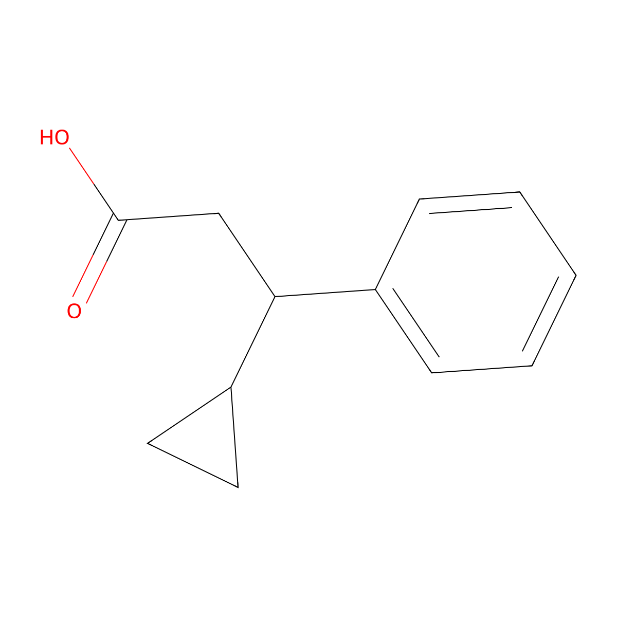 3-Cyclopropyl-3-phenylpropanoic acid molecular structure, CAS 1017329-96-2