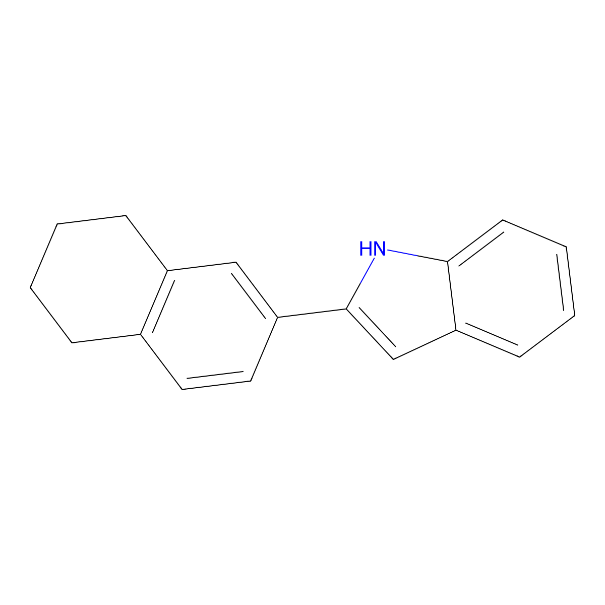 2-(5,6,7,8-tetrahydronaphthalen-2-yl)-1H-indole molecular structure, CAS 101733-50-0