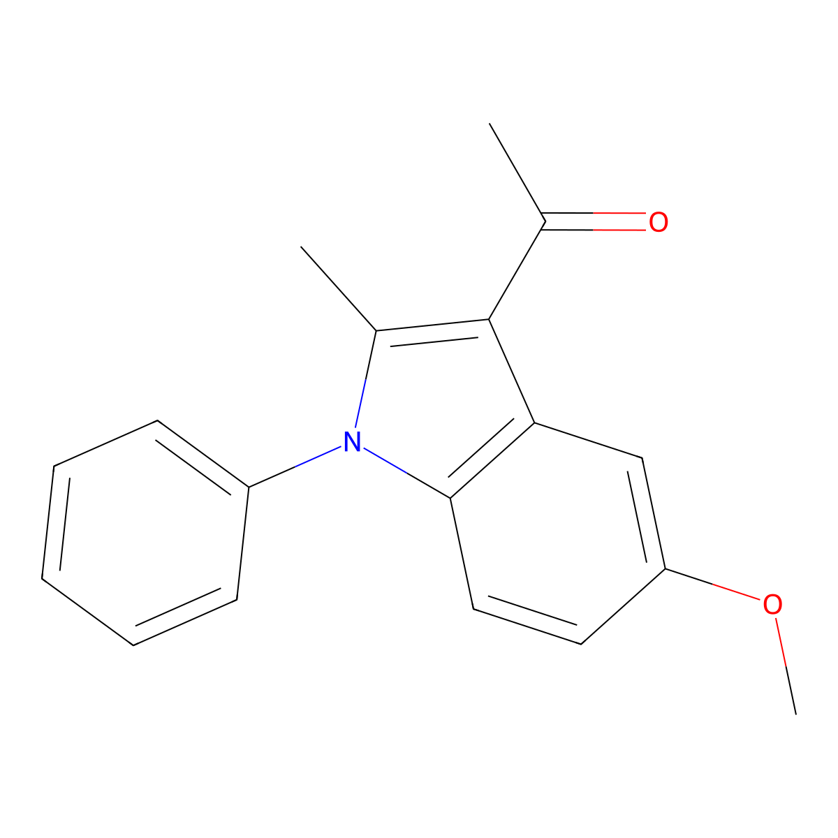 1-(5-methoxy-2-methyl-1-phenyl-1H-indol-3-yl)ethanone molecular structure, CAS 101733-97-5