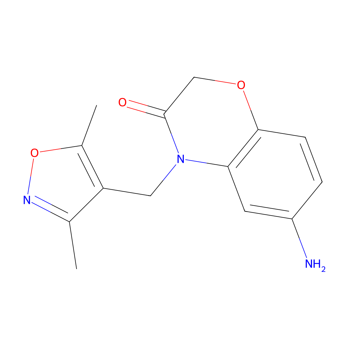 6-Amino-4-((3,5-dimethylisoxazol-4-yl)methyl)-2H-benzo[b][1,4]oxazin-3(4H)-one molecular structure, CAS 1017330-87-8