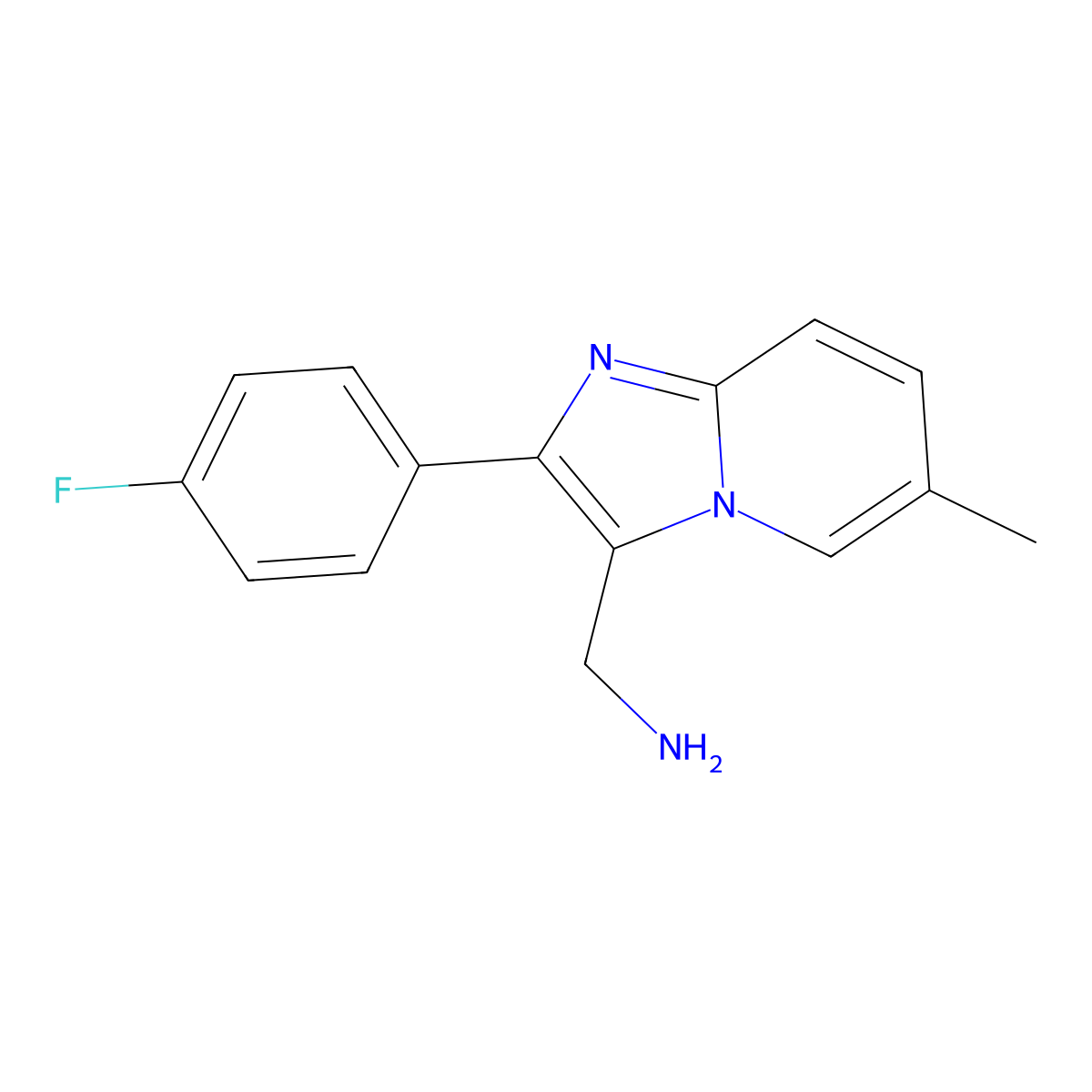 [2-(4-Fluorophenyl)-6-methylimidazo[1,2-a]pyridin-3-yl]methanamine molecular structure, CAS 1017330-88-9