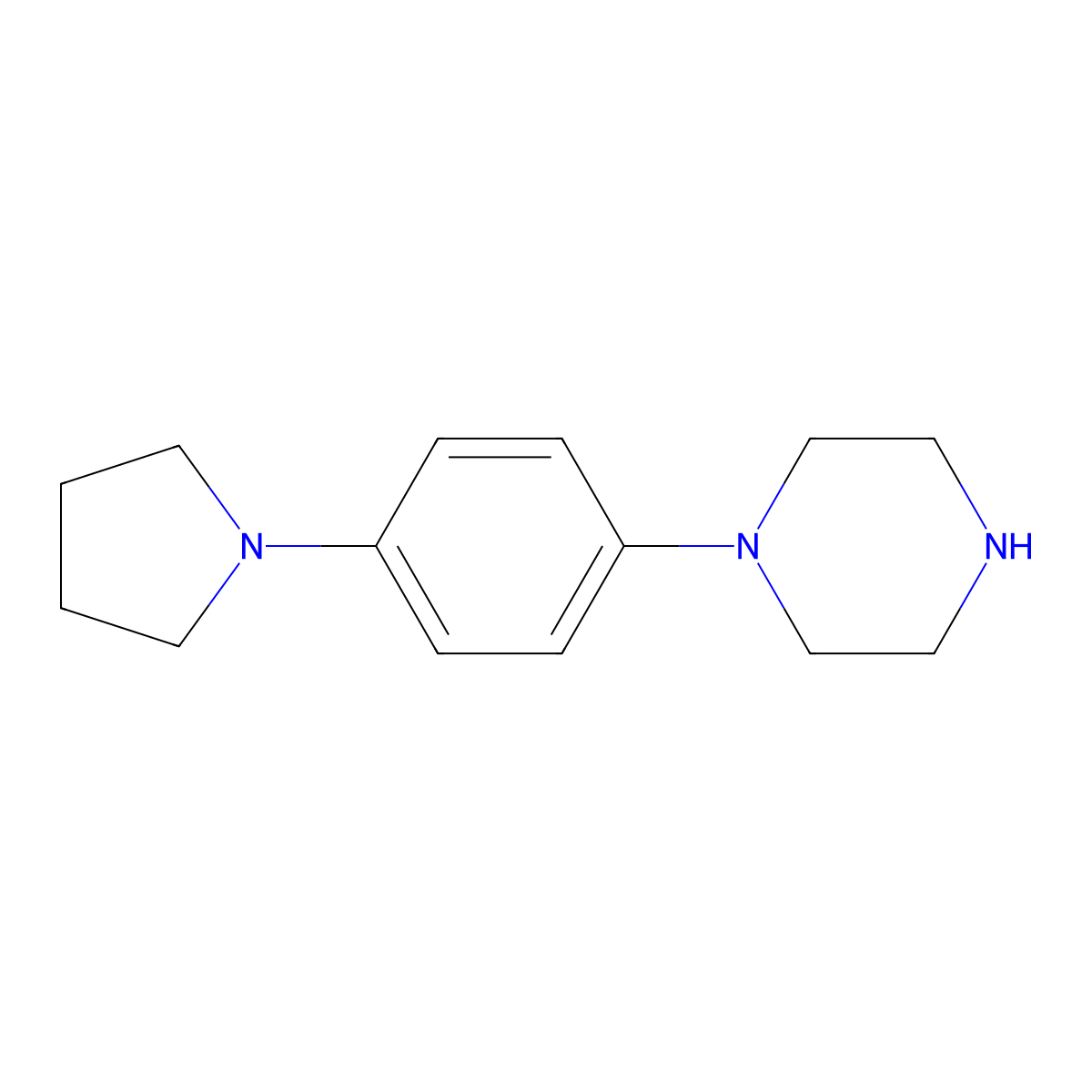 1-(4-(Pyrrolidin-1-yl)phenyl)piperazine molecular structure, CAS 1017338-07-6