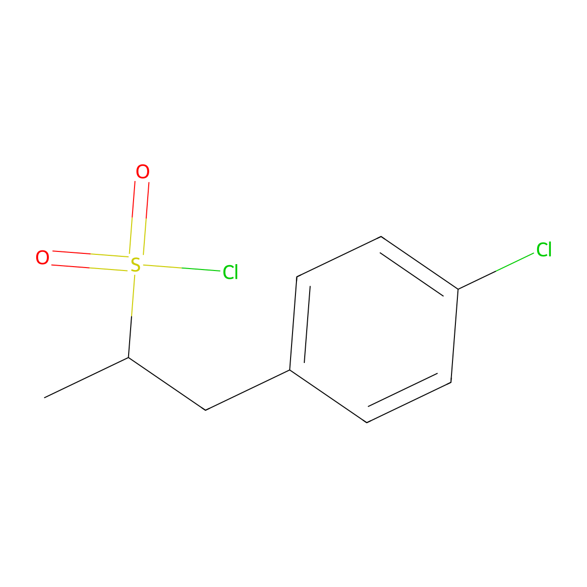 1-(4-Chlorophenyl)propane-2-sulfonyl chloride molecular structure, CAS 1017338-18-9
