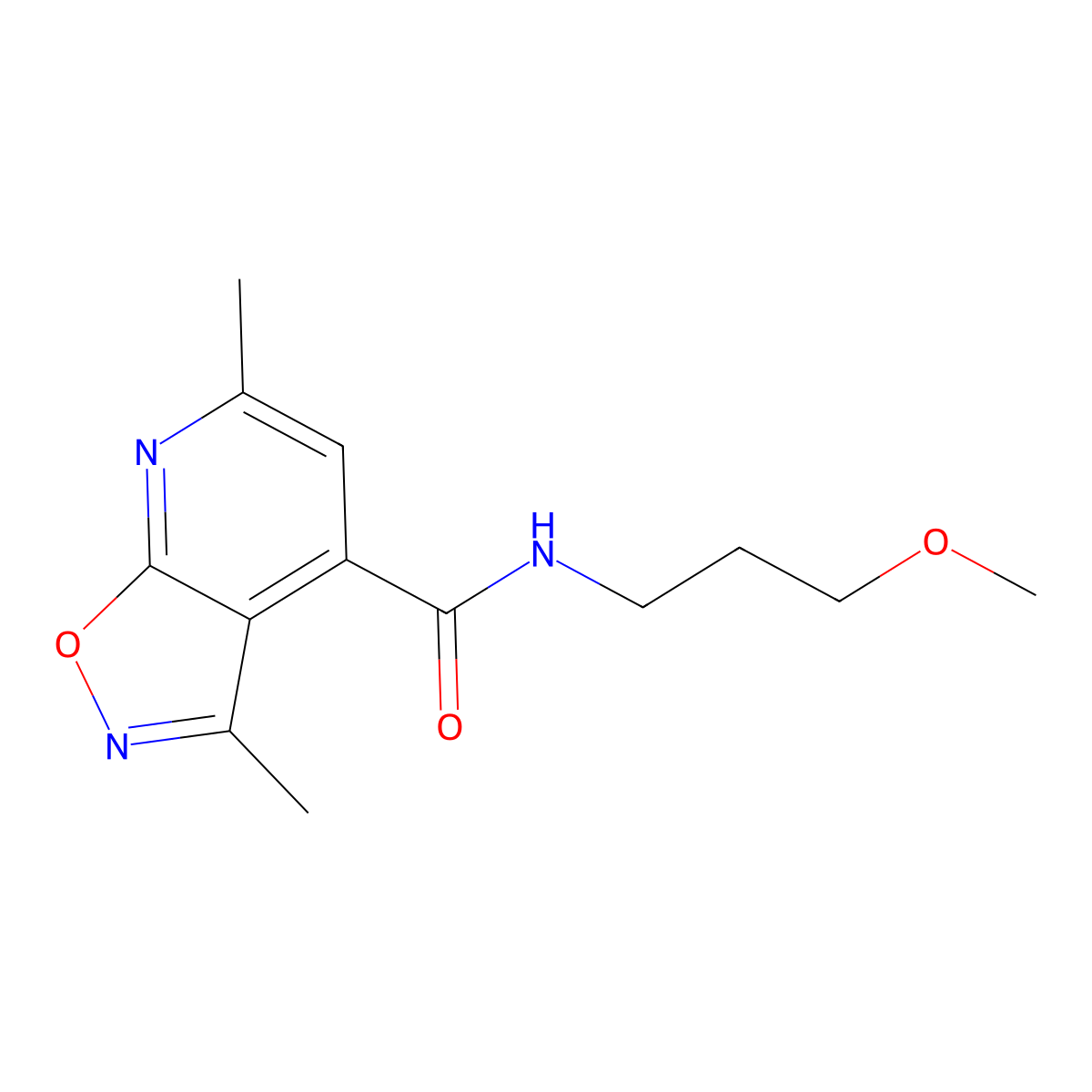 N-(3-methoxypropyl)-3,6-dimethylisoxazolo[5,4-b]pyridine-4-carboxamide molecular structure, CAS 1017339-71-7