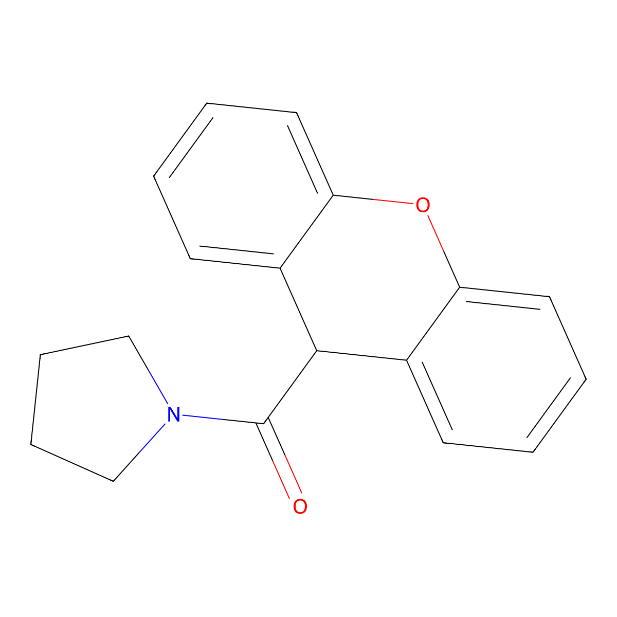 pyrrolidin-1-yl(9H-xanthen-9-yl)methanone molecular structure, CAS 101734-05-8