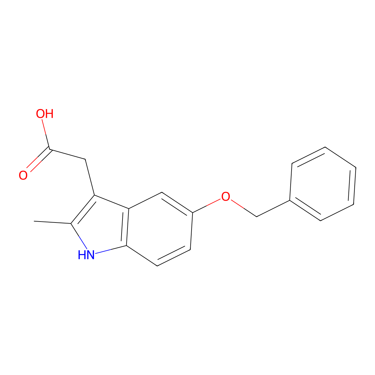 (5-Benzyloxy-2-methyl-1H-indol-3-yl)-acetic acid molecular structure, CAS 101734-29-6