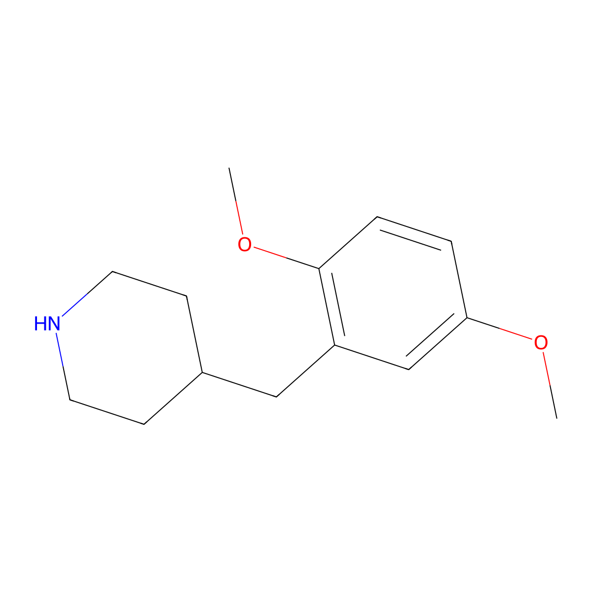 4-[(2,5-Dimethoxyphenyl)methyl]piperidine molecular structure, CAS 1017342-20-9