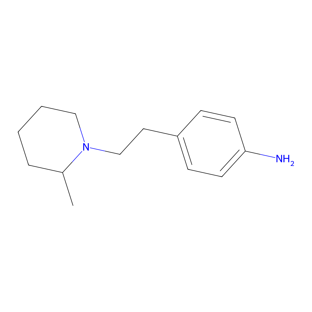 4-[2-(2-Methylpiperidin-1-yl)ethyl]aniline molecular structure, CAS 1017345-31-1