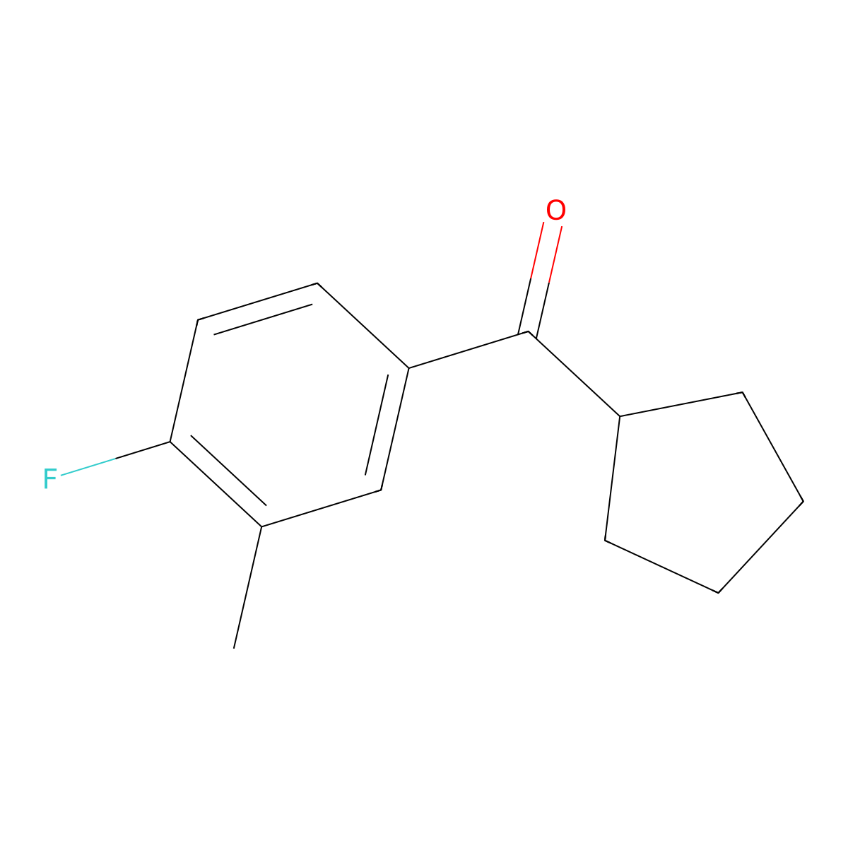Cyclopentyl(4-fluoro-3-methylphenyl)methanone molecular structure, CAS 1017345-72-0