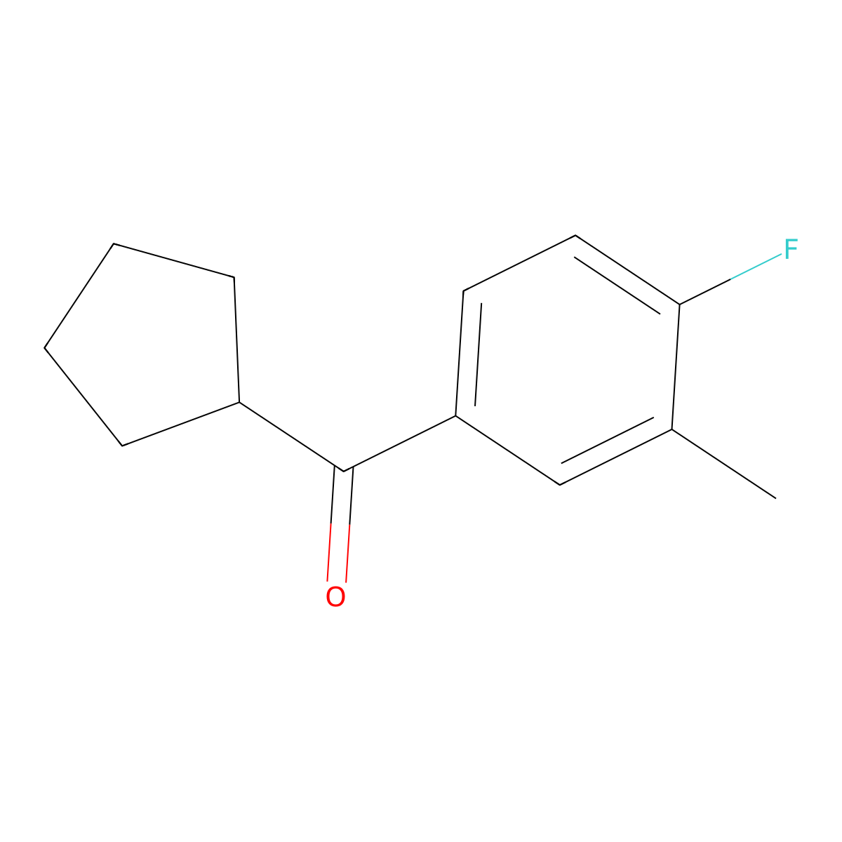 Cyclopentyl(4-fluoro-3-methylphenyl)methanone molecular structure, CAS 1017345-72-0