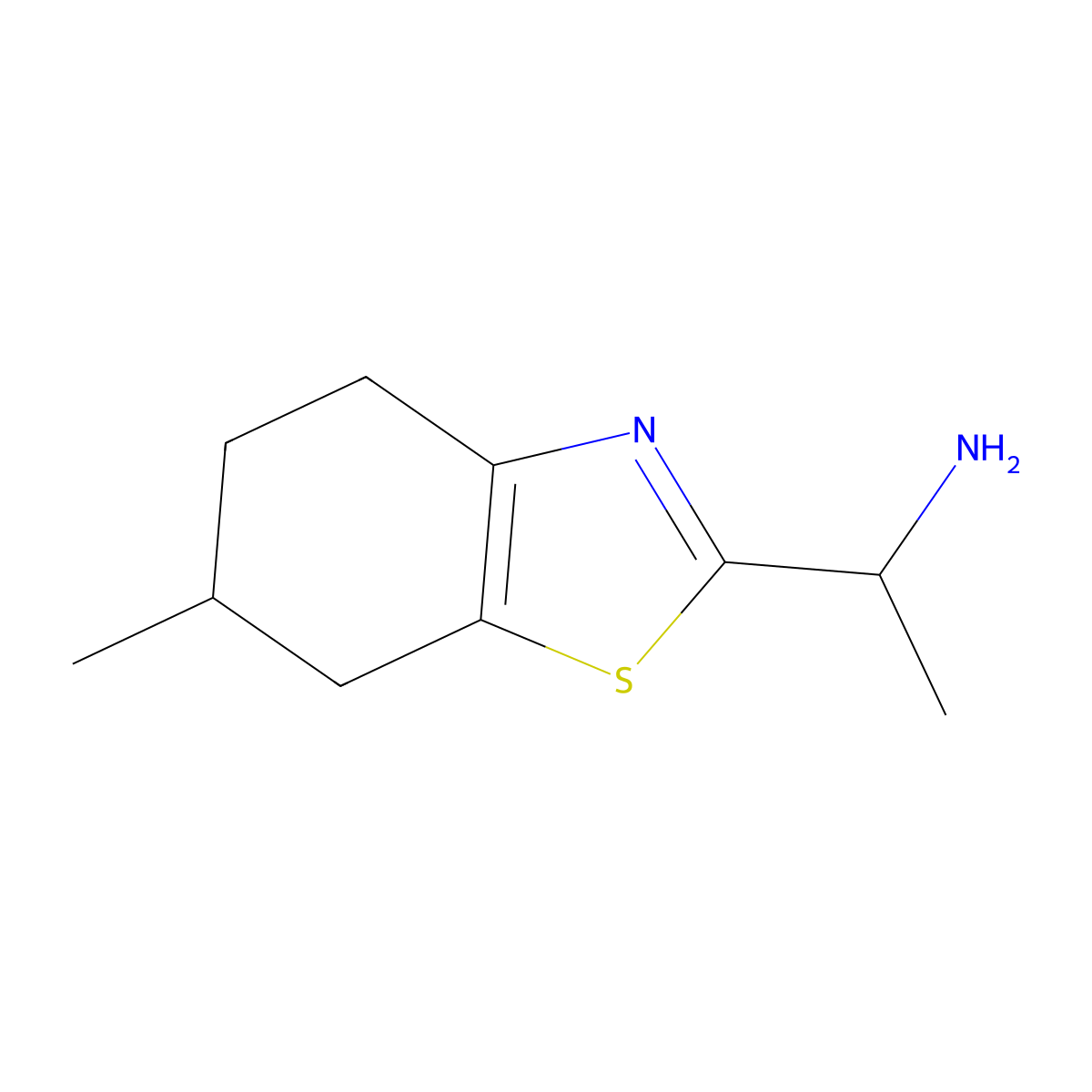 1-(6-Methyl-4,5,6,7-tetrahydro-1,3-benzothiazol-2-yl)ethan-1-amine molecular structure, CAS 1017345-80-0