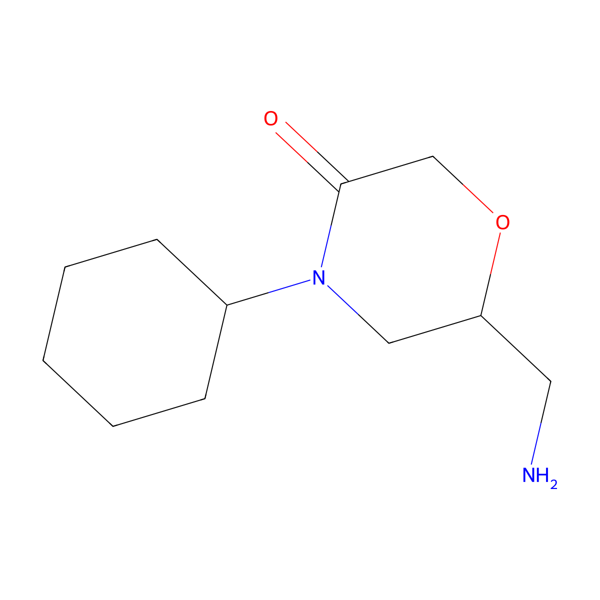6-(Aminomethyl)-4-cyclohexylmorpholin-3-one molecular structure, CAS 1017347-62-4