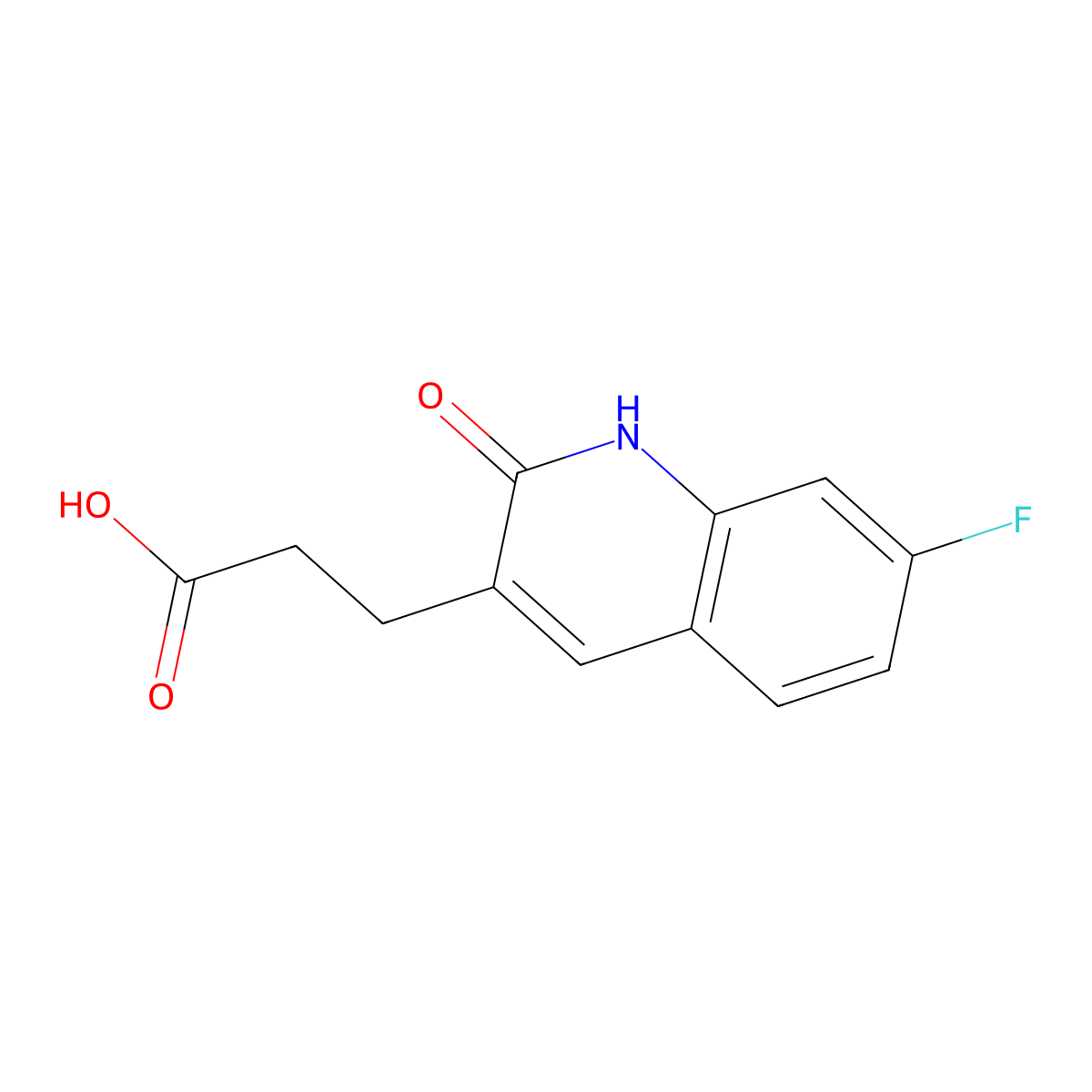 3-(7-Fluoro-2-oxo-1,2-dihydroquinolin-3-yl)propanoic acid molecular structure, CAS 1017348-68-3